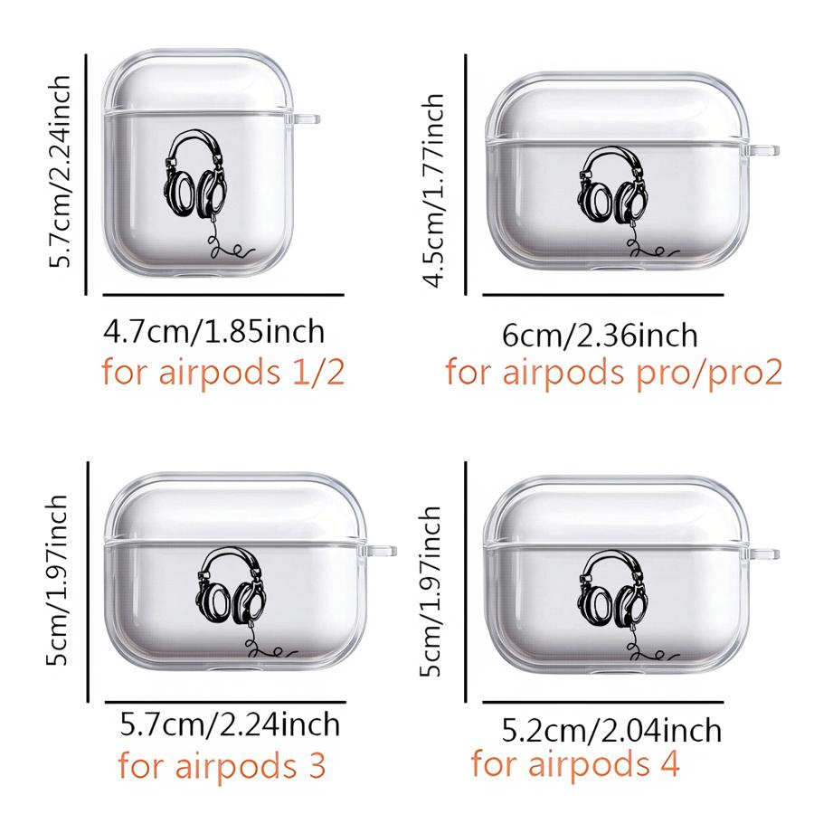 Крутой чехол для наушников для Airpods 1 4 Pro Pro2 3 2 Pro3 Прозрачный чехол-обложка для наушников