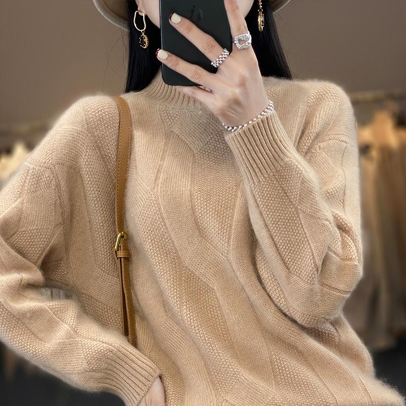 Женский кашемировый свитер Qinghe кашемир 30% кашемир 70% шерсть осенне-зимний пуловер теплый и модный