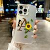 Цветной чехол для телефона для iPhone 17 16E 16 11 15 14 Pro MAX 12 13 MINI 7 8 Plus XR SE Посеребренный IMD чехол Милая конфета Буква А