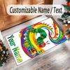 Adventure Travel Theme Crystal Velvet Rug Personalized Custom Name Text Soft Floor Mat Home Decor