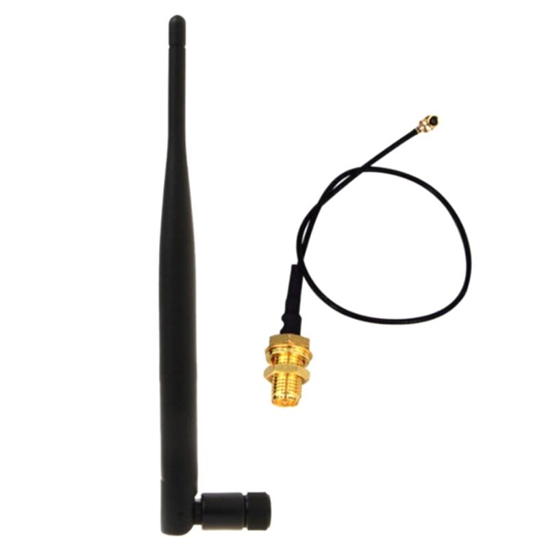 Wifi Antenna 5Dbi 21Cm U.Fl/Ipex To Rpsma Pigtail Cable 2.4Ghz Omni Aerial