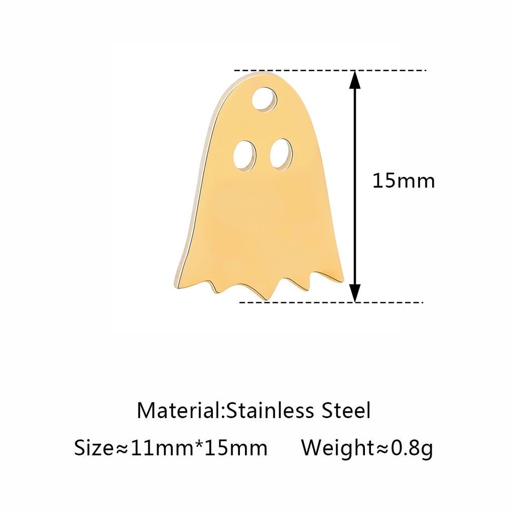 5Pcs/Lot Hollow Halloween Theme Charms Stainless Steel Skull/Pumpkin/Vampire Bat/Witch/Spider/Ghost Pendants For Jewelry Makings