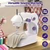 Мини-электрическая швейная машина, домашняя маленькая двухскоростная бытовая портативная ночная лампа с педалью, прямой комплект для начинающих с двумя нитками