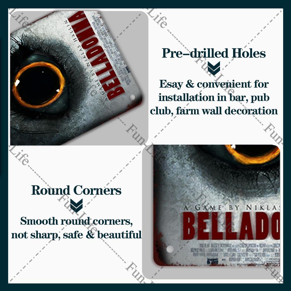 Наклейки на стену из металла с винтажными фильмами ужасов для паба, бара, клуба, дома, настенная табличка в стиле ретро 20x30 см