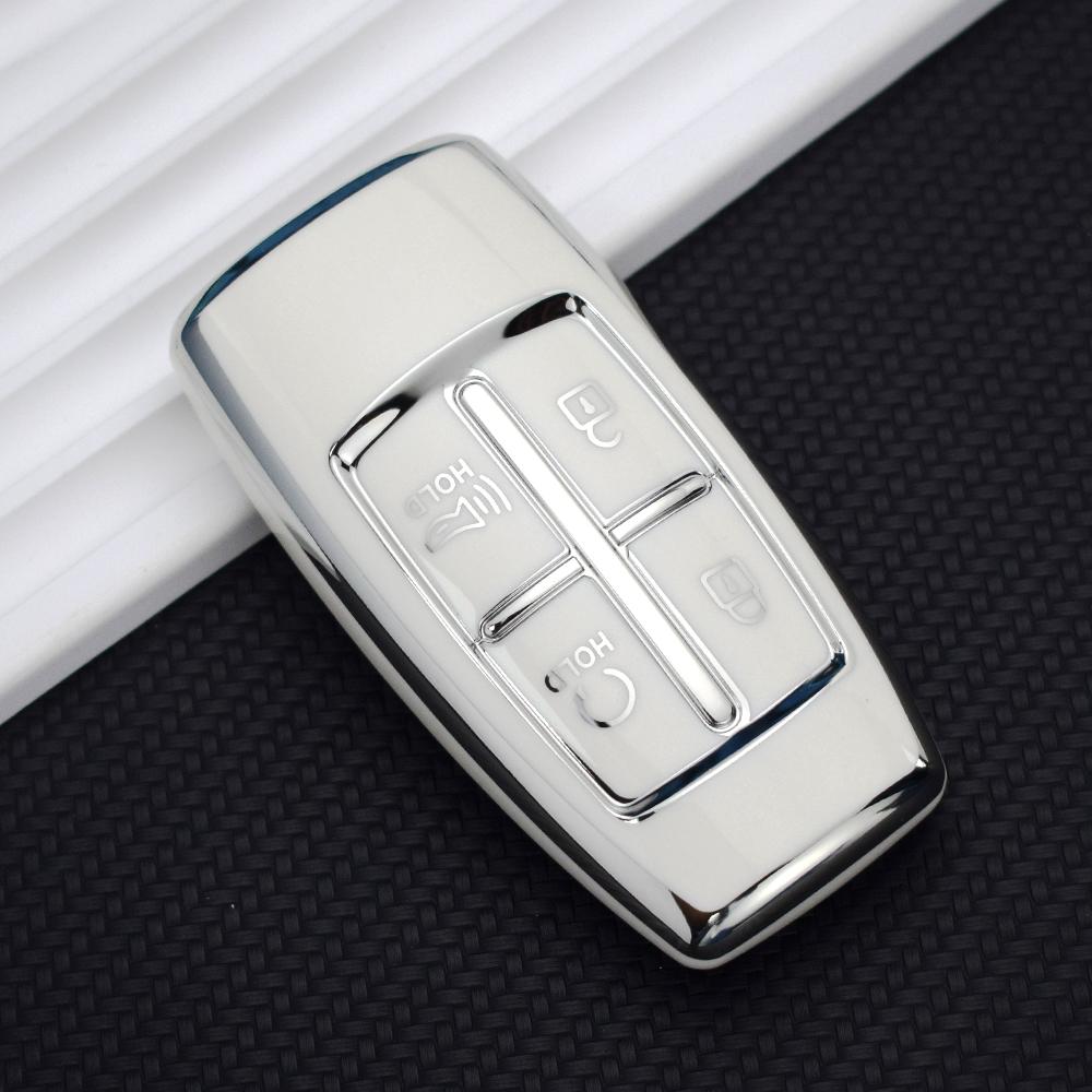 TPU 4 кнопки защитный чехол для автомобильного ключа чехол для Hyundai Genesis G80 GV80 2019 - 2023 интеллектуальный бесключевой доступ пульт дистанционного управления