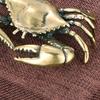 Smooth Edges Crab Micro Landscape Figurine Clear Carved Copper Creative Crab Statue for Home