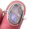 Кольцо из стерлингового серебра 925 пробы с натуральным радужным лунным камнем ручной работы S.7 M3F76