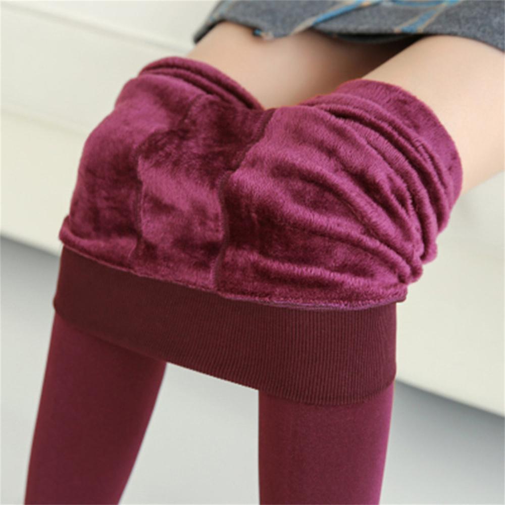 Women Winter Leggings Warm Leggings High Waist Solid Color Velvet Women Thickened Velvet Leggings Stretchy Black Leggings