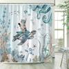 Funny Shower Curtains Cat Riding Shark Ocean Birds Sea Waves Cool Fun Bath Curtain Polyester Fabric Kids Bathroom Decor Sets