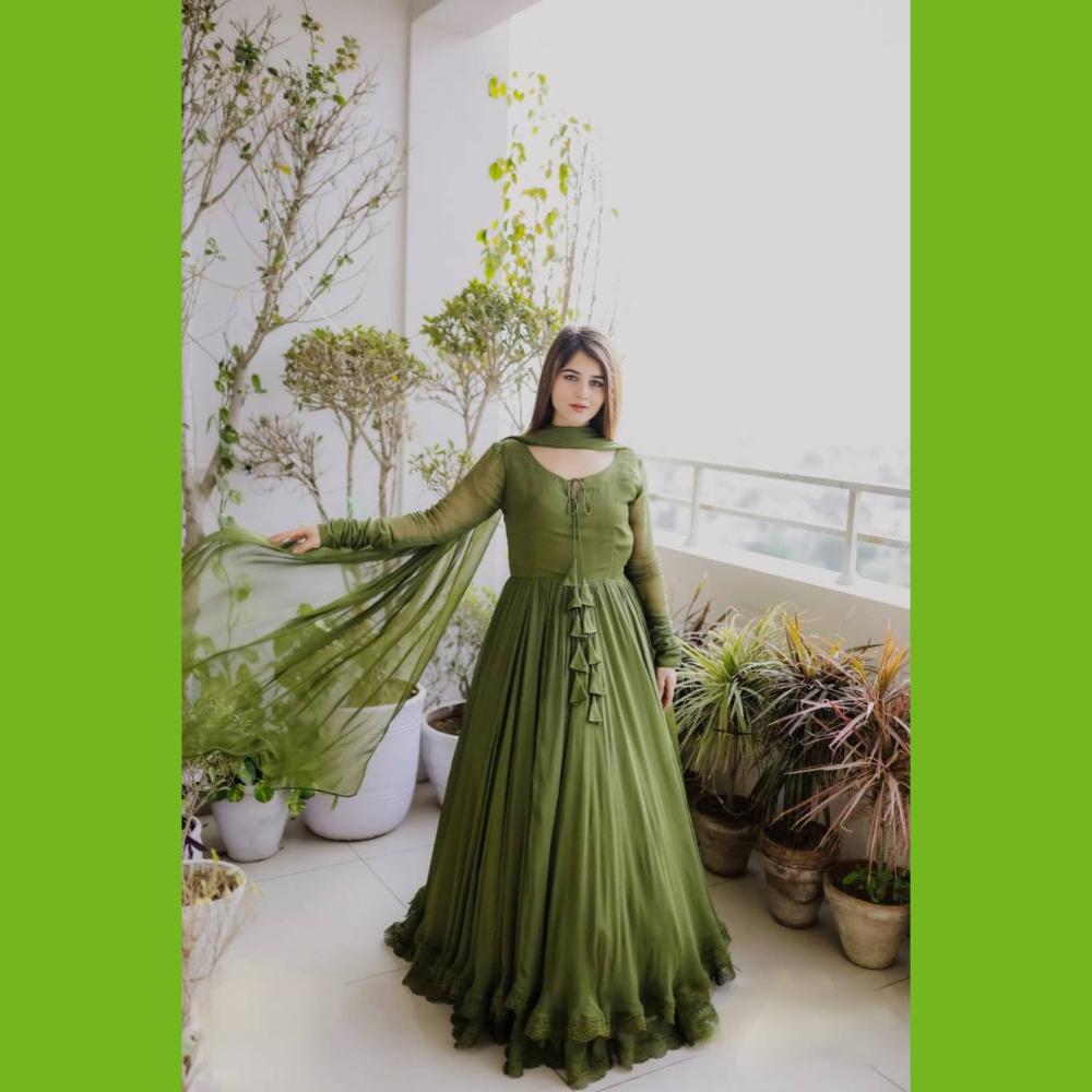 Beautiful Green Gown for Girls and Woman