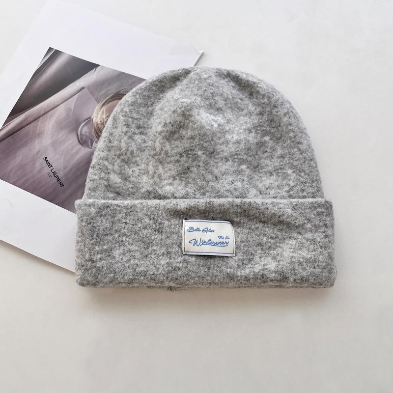 Корейская новая универсальная вязаная шапка из шерстяной смеси для женщин, осенне-зимняя, двухслойная, утолщенная, теплая, с защитой ушей, шерстяная шапка