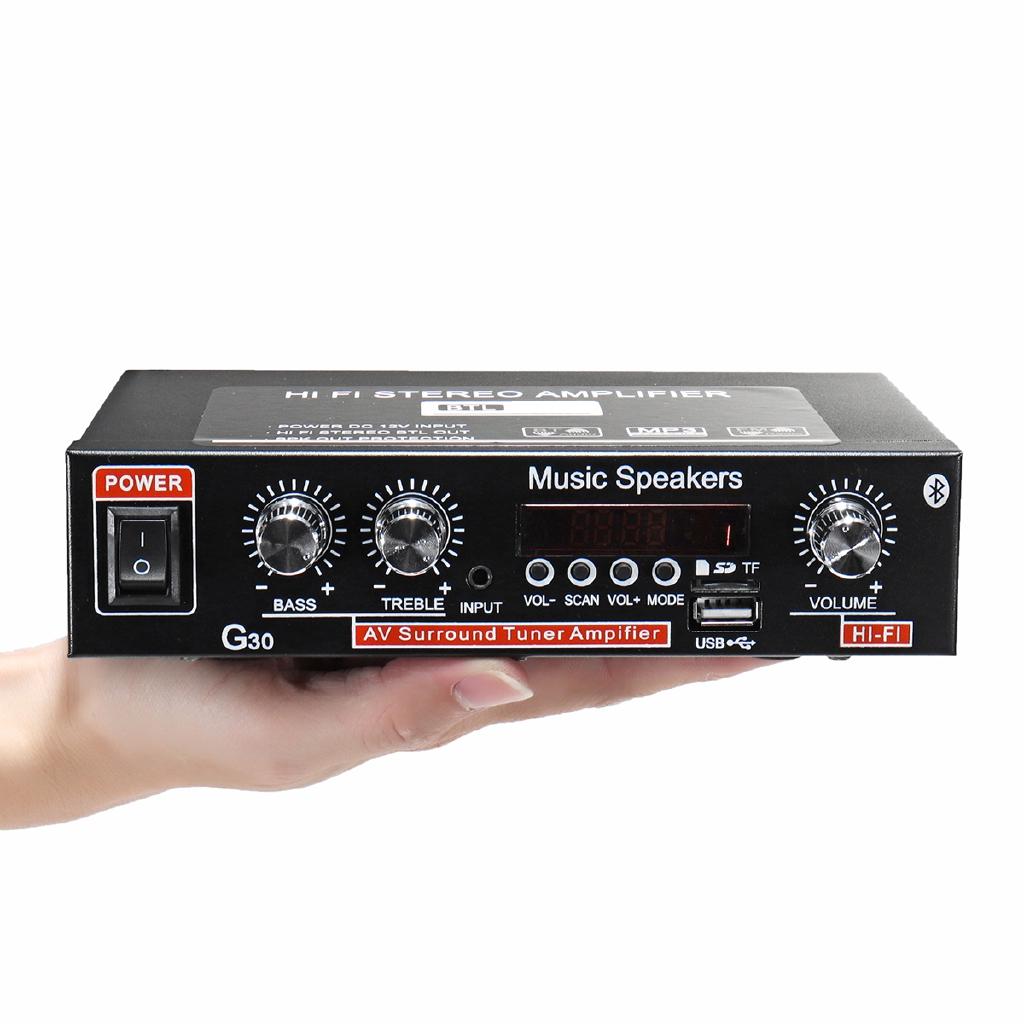 DC 12V AC 220V 90 Вт ЖК-дисплей Bluetooth FM-радио Автомобильный Домашний Пульт ДУ Усилители Домашнего Кинотеатра 2-канальный HIFI Аудио Стерео Усилитель