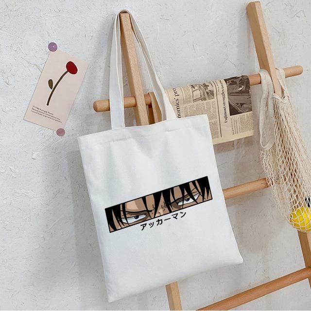Anime Attack On Titan Fashion Punk Shopper Bag Harajuku Large Capacity Gothic Teenager Tote Bag Vintage Casual Women Canvas Bag