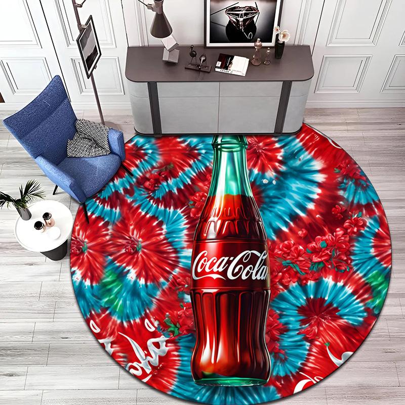 Christmas Gift Halloween Theme Bear Truck Coca Cola Round Carpet Soft Home Decoration Corridor Table and Chair Anti slip Outdoor Floor Mat Carpet H18