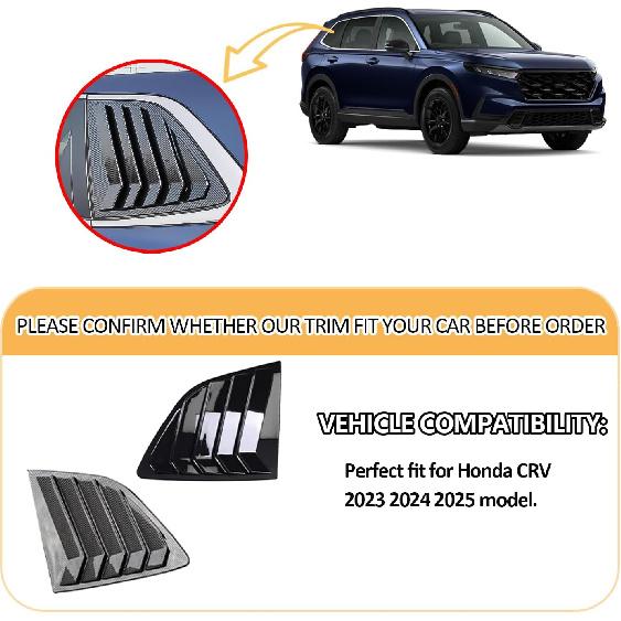 Window Louvers Fits for Honda CRV 2023 2024 2025 Accessories Rear Side Window Louvers Windshield Sun Shade Cover Auto Exterior Decoration Trim