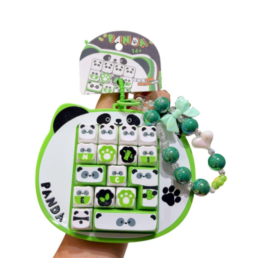 Cartoon 16 Keys Keyboard Keychain Panda Stress Relief Fidget Toy Sensory Clicker Toys Office Use