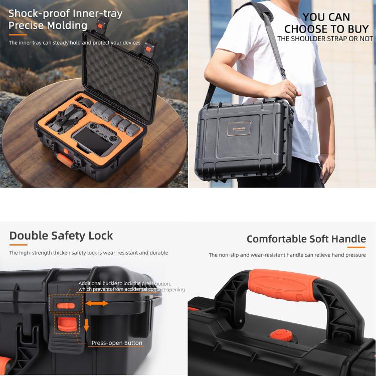 For DJI Mini 5 Pro Sunnylife Safety Hard Travel Bag Large Capacity Waterproof Shock-proof Box (Black)