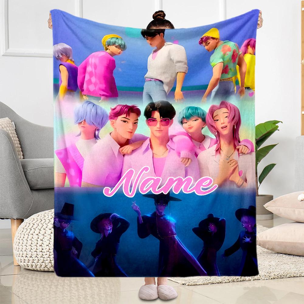 Vibrant Fashion Show Customize Your Name Blanket Lightweight Personalized Blanket Ultra-Soft Throw For Living Room Bedding Nap Picnics