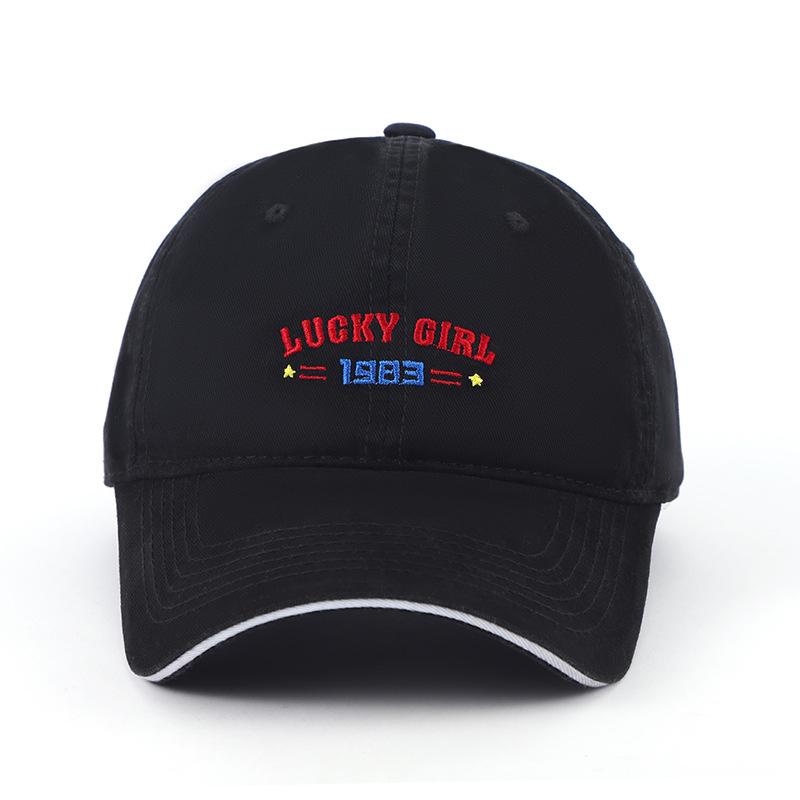 Spring and summer new letter embroidery soft top baseball cap women's sunshade sun protection wide brim cap men