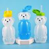 Yousheng 230ml Plastic Bear Bottle Cup with Flip Top Lid Mini Bear Shape Jar Empty Coffee Beer Drink Container for Juice Candy Milk Storing Dispensing