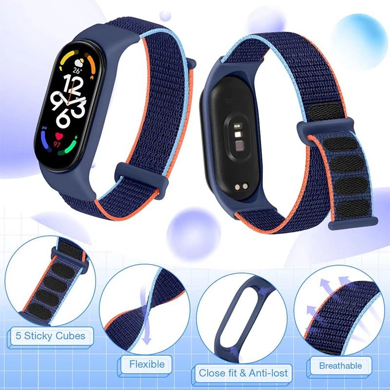 Нейлоновая петля для Xiaomi Mi Band 7-7 nfc smartwatch браслет Sport Miband7 Correa сменный браслет smart band 7 6 5 4 3 ремешок