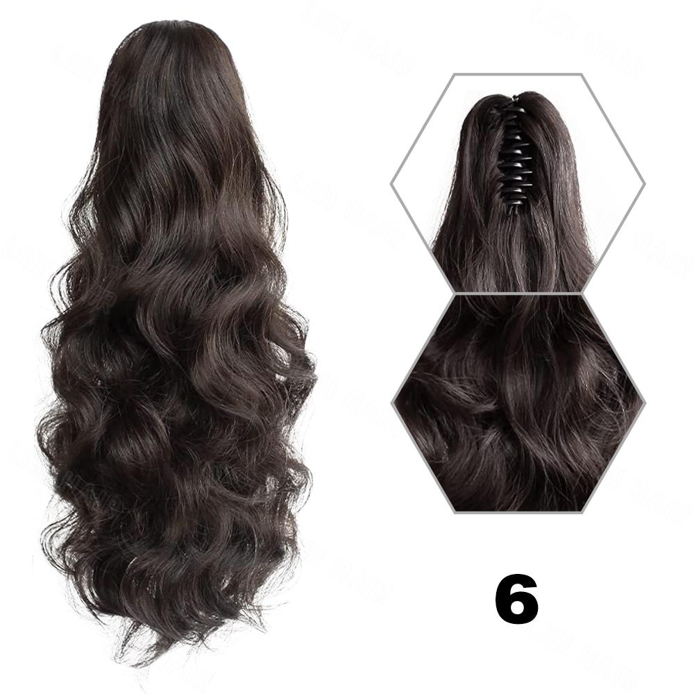 LISI HAIR Синтетический длинный коготь, волнистая волна, вьющийся хвостик, наращивание парика, мягкий шиньон для женской одежды