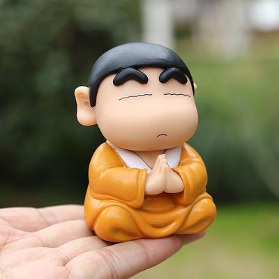 8 см Кавайный Шин-чан Кос Будда Удача Компас Сострадание Фигурка Действия Юмористическая Милая и Очаровательная Кукла ПВХ Коллекционная Модель Игрушки Подарки для Фанатов