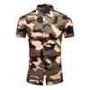 2025 Лето Мужская Военная Камуфляжная Рубашка Мужская Хлопковая Рубашка Карго с Коротким Рукавом Мужская Повседневная Свободная с Карманами Сафари Армейский Камуфляж Топы