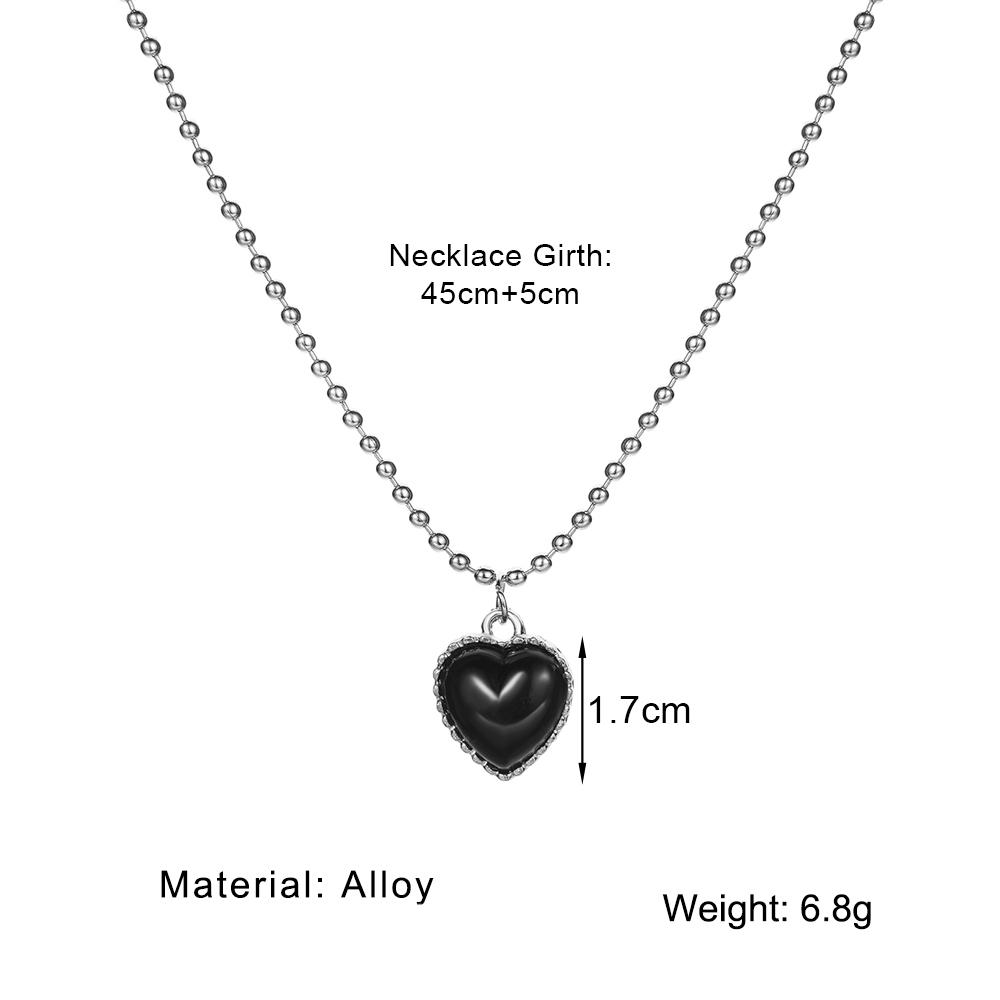 Ожерелье с подвеской из черного драгоценного камня «Любовь», модное очаровательное ожерелье для ночного клуба, элегантное вечернее ожерелье
