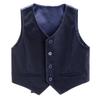 Детский однотонный жилет для мальчиков и джентльменов с v-образным вырезом и пуговицами на спине, острый жилет с ремешком на спине, вечерние, сценическое выступление