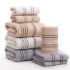 100% Cotton Thick Striped Soft Bath Spa Kitchen Hotel Hand Face Hair Towel Set For Adults and Kids Toalha De Banho Havlu Toallas