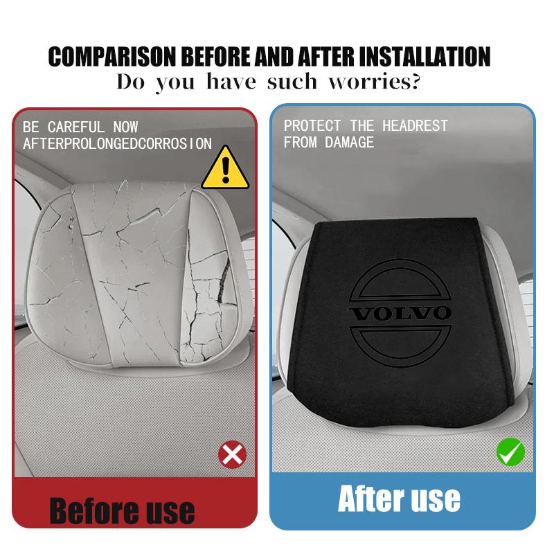 Universal Car Headrest Cover Seat Head Pillow Dustproof Covers For Volvo V50 S60 XC60 S40 XC40 XC90 V60 S80 S90 V70 XC70