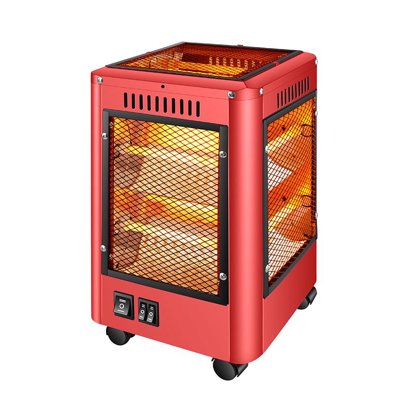 Бесшумный передвижной пятисторонний кварцевый трубчатый электрический камин-обогреватель