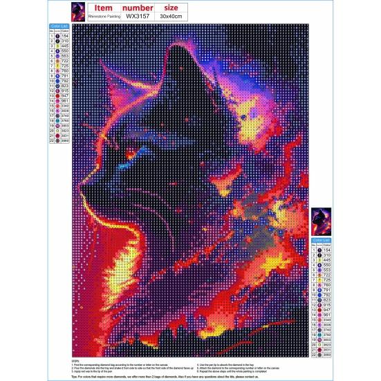 Set Rhinestone Painting Craft Kit Bright Color Cartoon Cat Pattern Picture Art Set