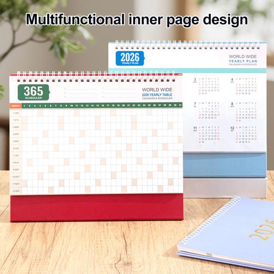 2026 Desk Calendar Retro Style Thick Paper Time Management Planner Home Office School Daily Schedule Planner