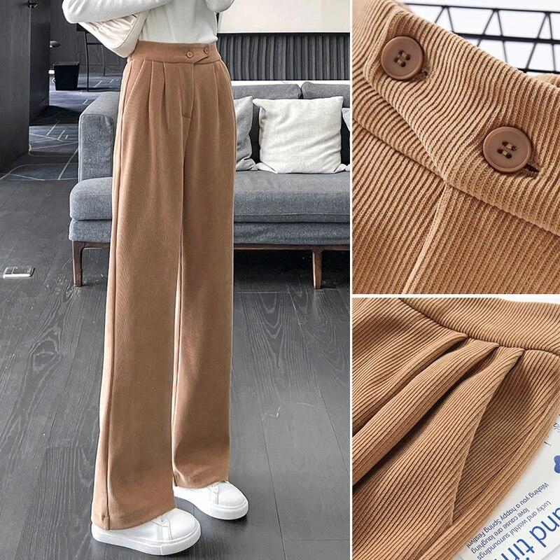 Осень 2022, широкие брюки с высокой талией, модные женские повседневные свободные брюки, брюки для бега, уличная одежда, женские брюки 23627