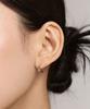 Золотые серьги-кольца Goldndear 14KGF Двойные Мини с Кубическим Цирконием, Застежка-Защелка