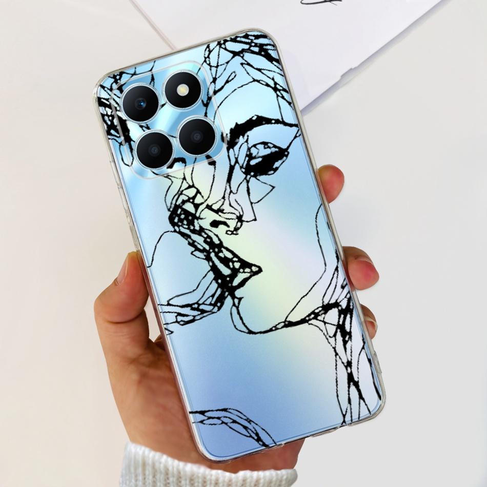 For Honor X6a Phone Case HonorX6a X 6A 4G WDY-LX1 Cute Butterfly Flower Painted Soft Silicone TPU Back Cover Bumper