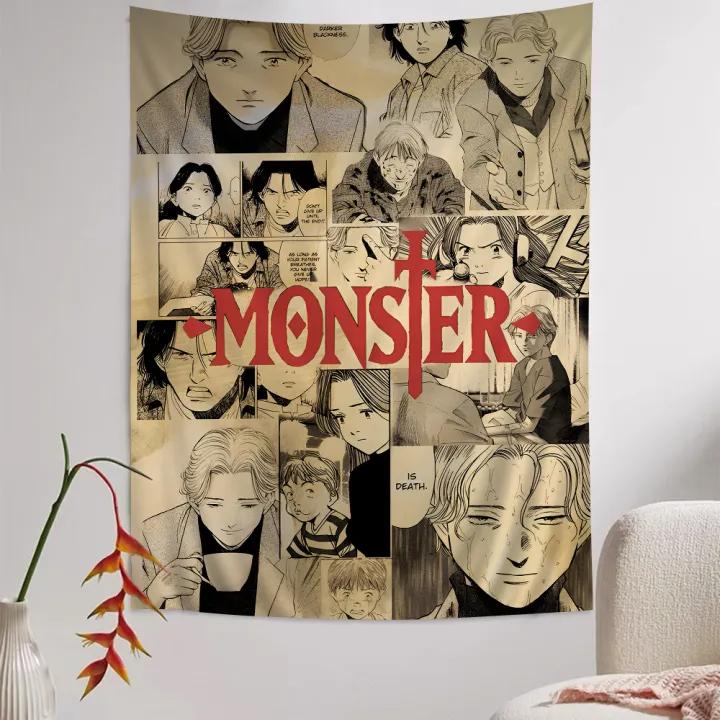 Наоки Урасава Аниме-гобелен Monster Богемный мандала Арт-принт Микрофибра Настенное панно Декоративное одеяло для дома Бара