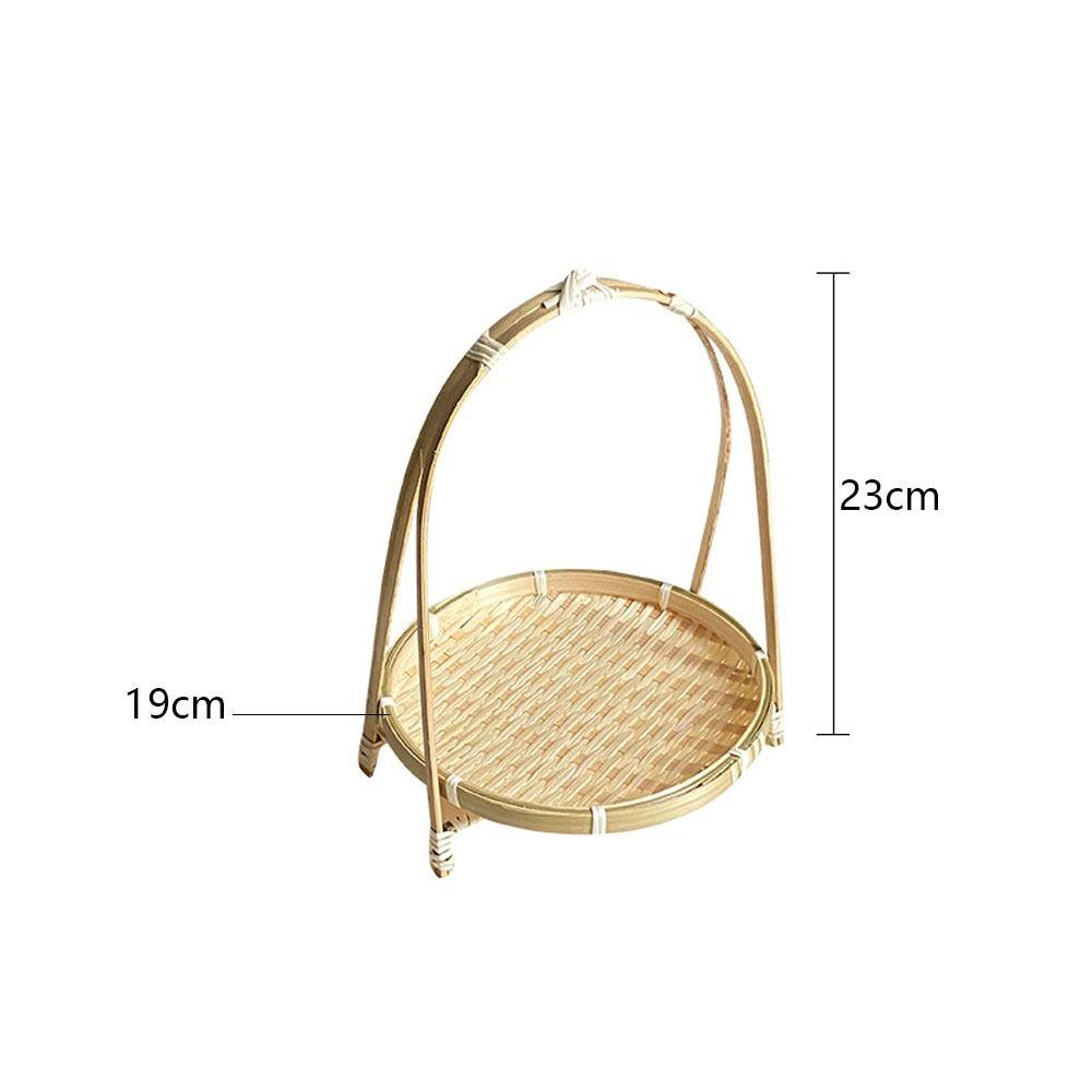 1/2/3 Tier Bamboo Weaving Baskets Weave Storage Baskets Basket Tray Snack Display Stand Home