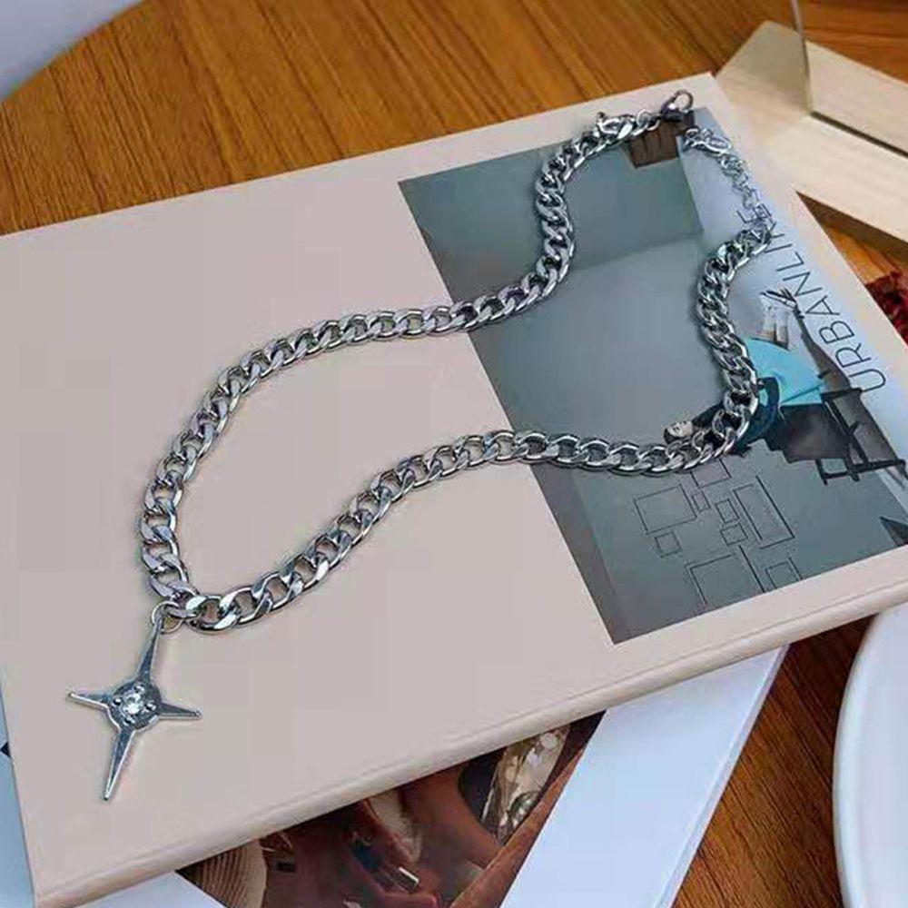 Cool Punk Choker Hiphop Fashion Cross Pendant Man Necklace Korean Style Necklace Clavicle Chain