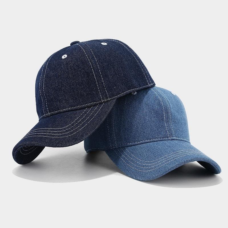 Модная корейская однотонная джинсовая бейсболка для женщин и мужчин, Snapback, уличный козырек от солнца, повседневная хип-хоп кепка с отверстием для хвоста, регулируемая