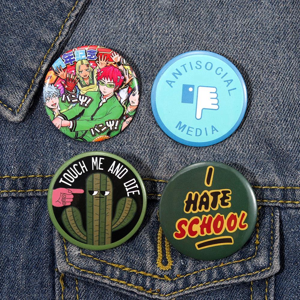 30 стилей забавная книжка глаз жесть булавки я ненавижу школу пуговица брошь нагрудные значки мультфильм ювелирные изделия подарок для друзей