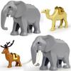 The Zoo Animal Crossing African Elephants Camel Deer Cages Building Blocks Mini Action Figure Bricks Toys
