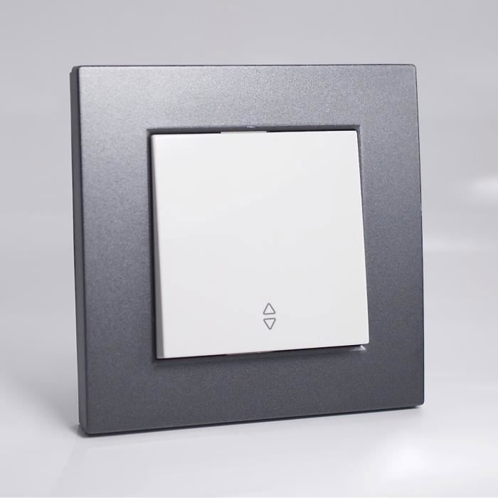 Plaque de finition simple - NOVELLA - Fumé - Plastique - 1 poste - Intérieur