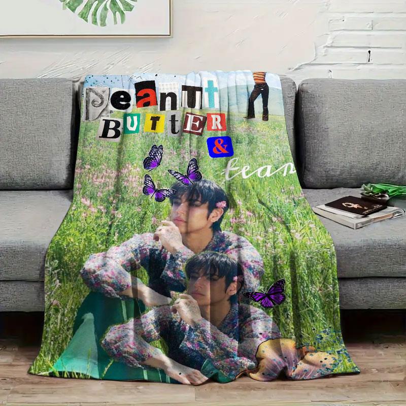 1Pc dprian Print Flannel Blanket, High quality Comfortable for All Seasons, Warmth and Comfort, Perfect for Christmas Gifts