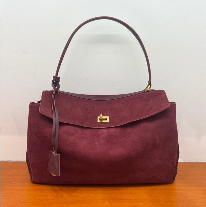 2025 Новая Женская Сумка из Натуральной Кожи Двухслойная Коровья Замшевая Кожа R-o-d-eo Повседневная Вместительная Сумка