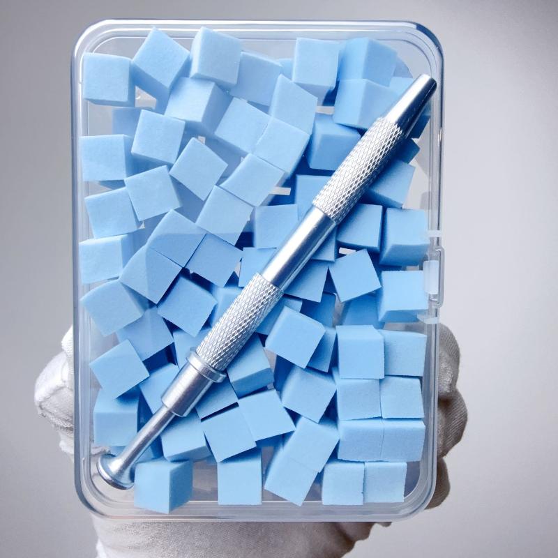 100 шт./коробка Градиентная губка-кисть с инструментами для нейл-арта, кисть для гель-лака, пудра с блестками, аксессуар для маникюра