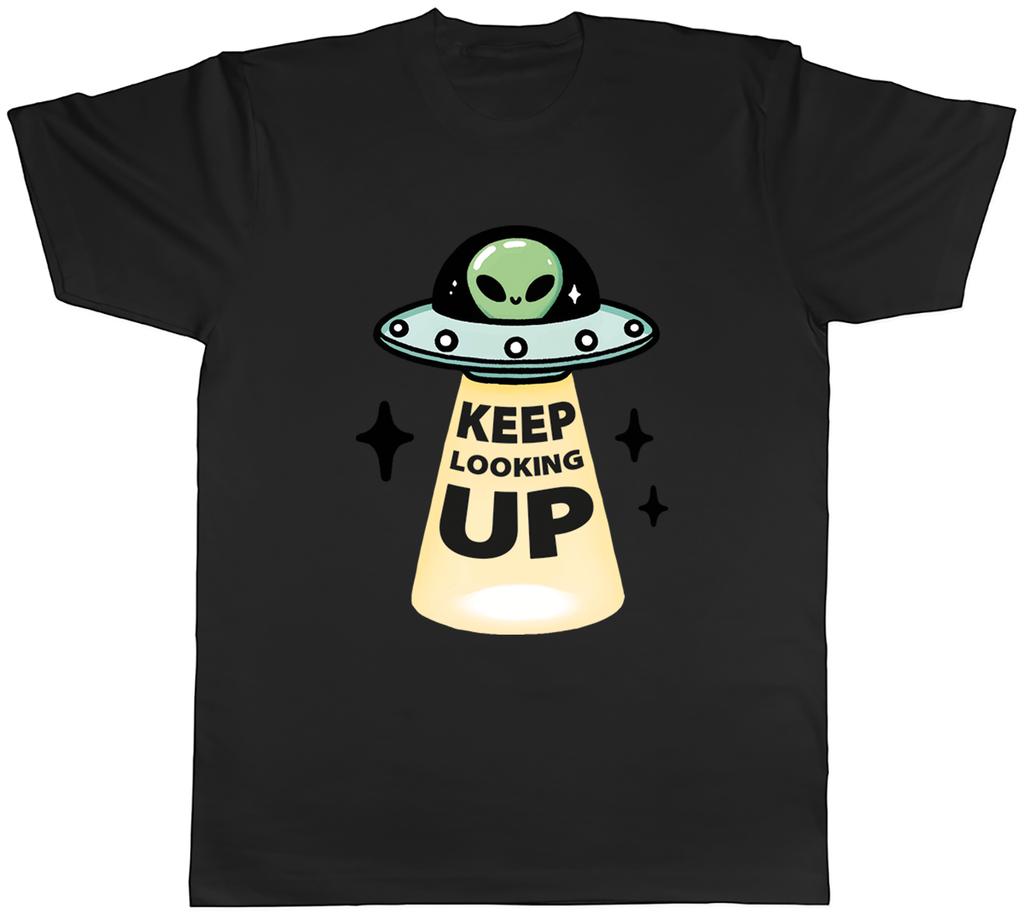 Funny UFO Alien Unisexs TShirt Keep Looking Up Extraterrestrial Tee Gift