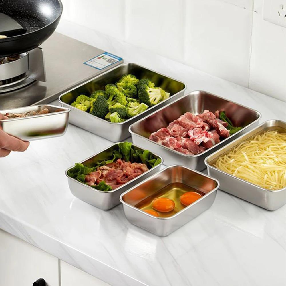 with Plastic Cover Stainless Steel Food Storage Box Rustproof Food Container Sausage